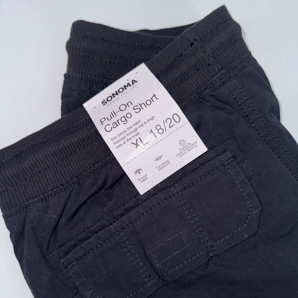 NEW Sonoma black pull on cargo shorts